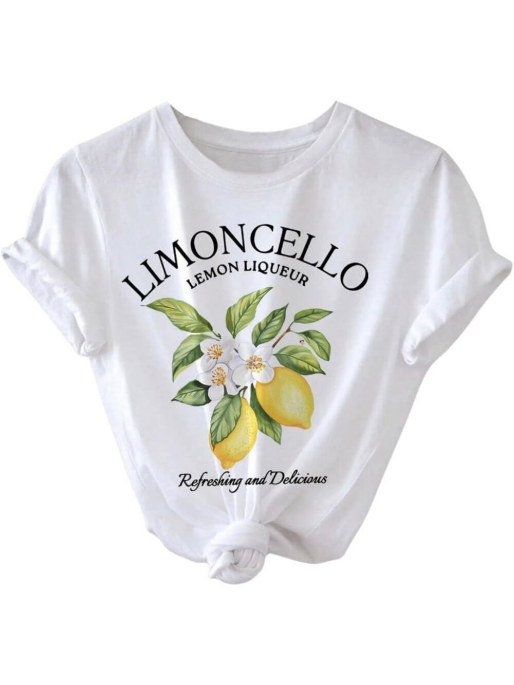Lemon Graphic Tee for Women | Cute Fruit Print Short Sleeve Shirt